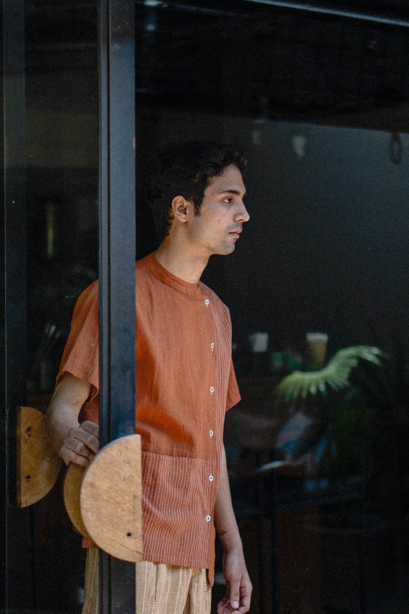 Effortless Edit Asymmetrical Hem Shirt - Rust