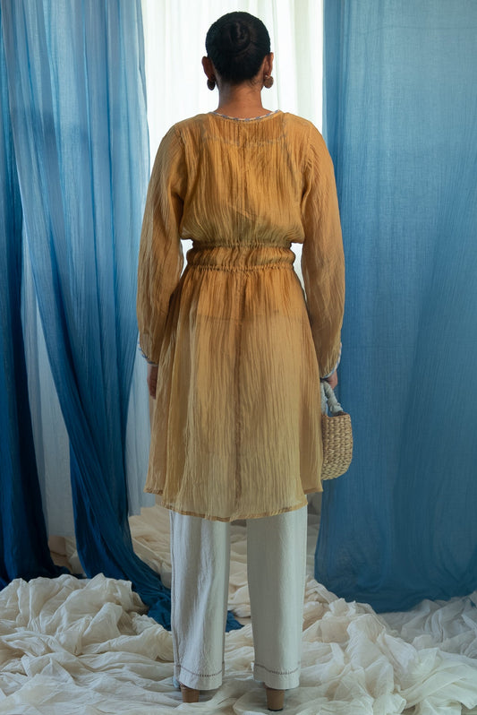 AY Chanderi Ruched Overlay