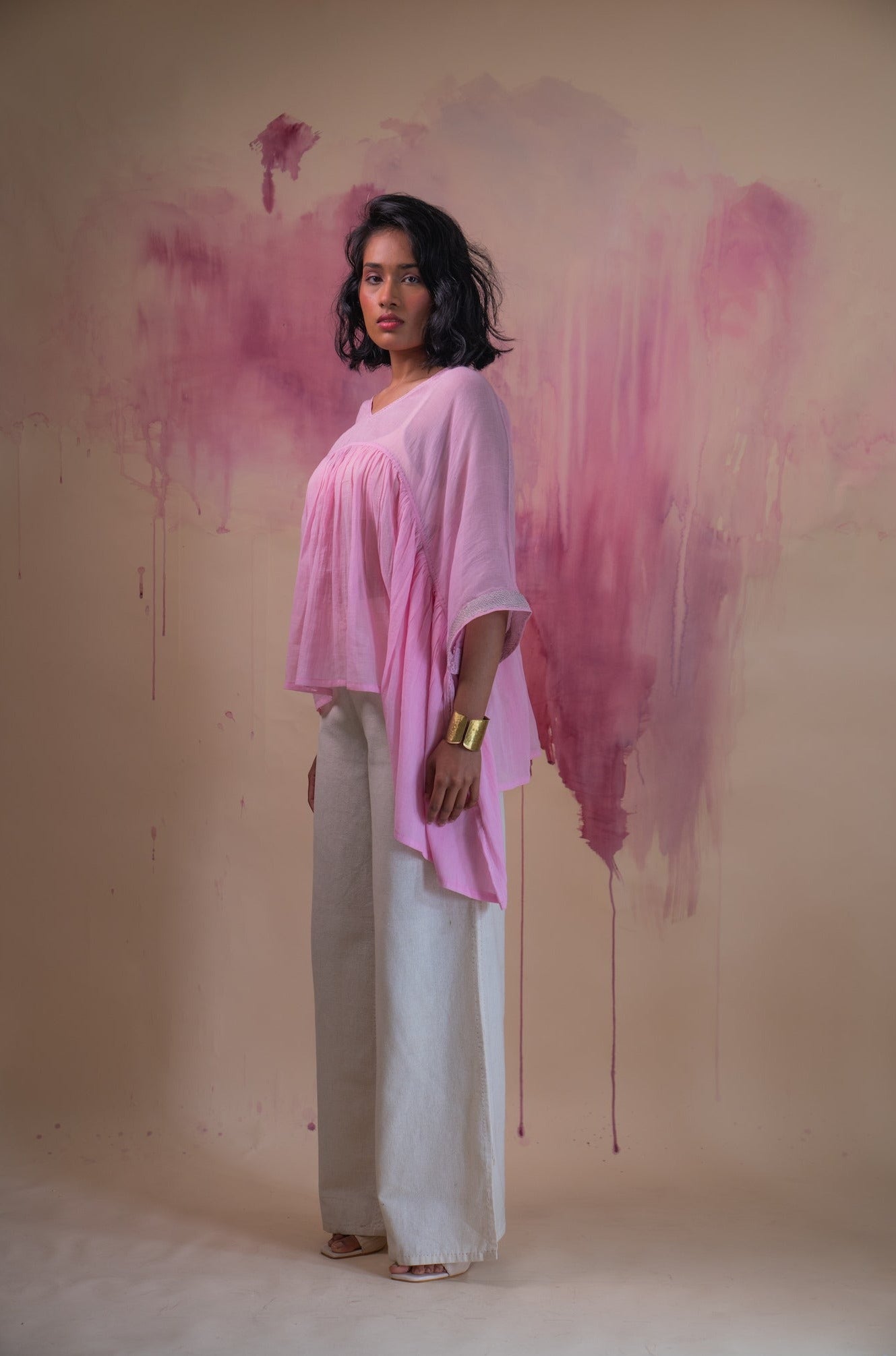 Phosphene Kaftan Blouse & Kora Side Slit Pants Set