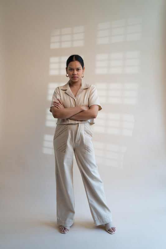 Dawning Denim Crop Jacket & Patch Pocket Pants Set