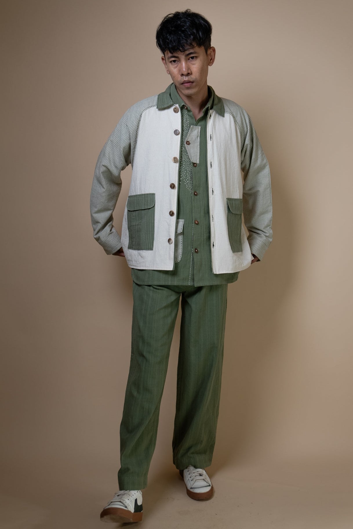 Meadows Unisex Colour Blocked Shirt Jacket