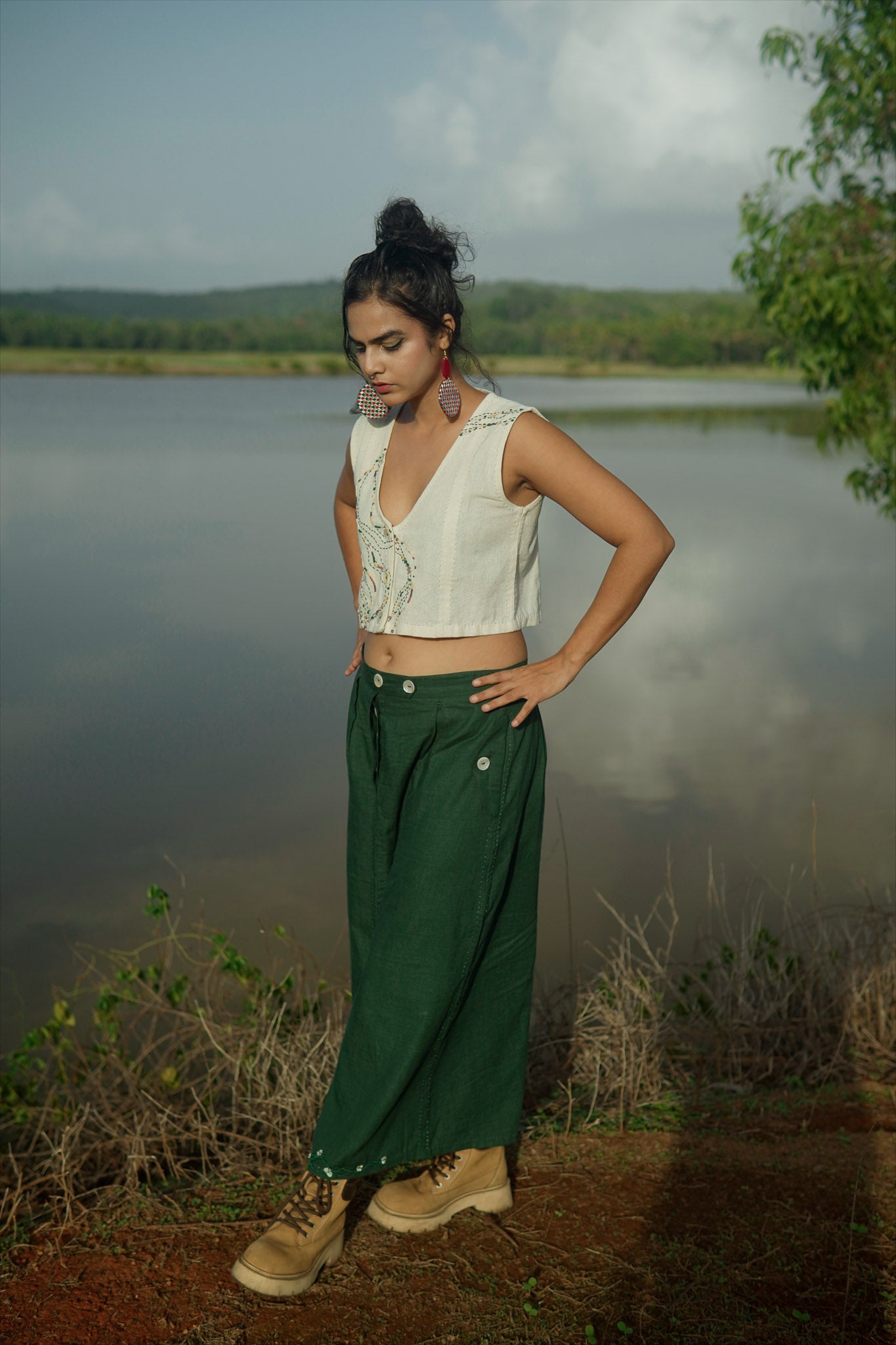 Rewind Cropped Blouse & Rewind Flared Skirt