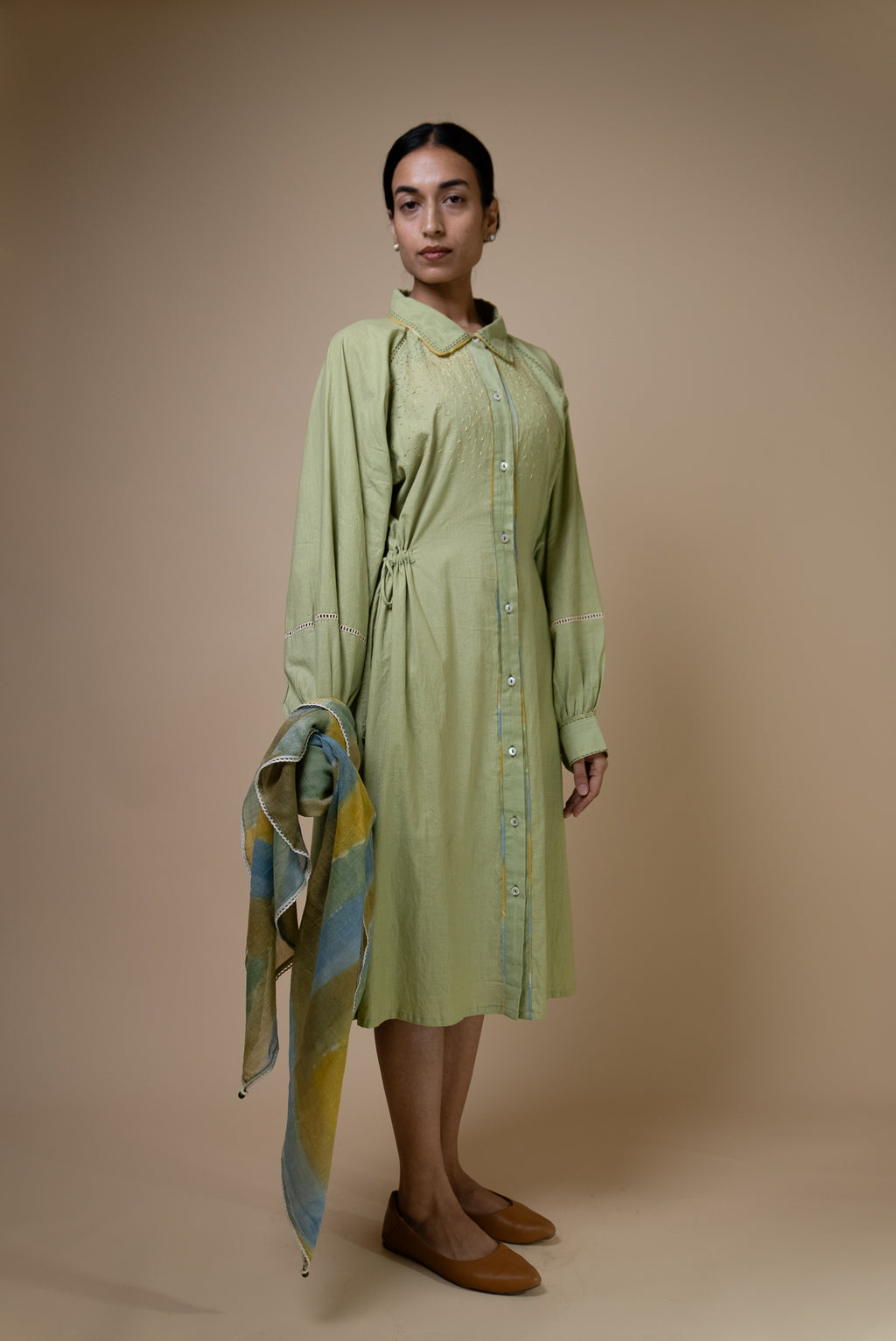 Meadows Embroidered Shirt Dress