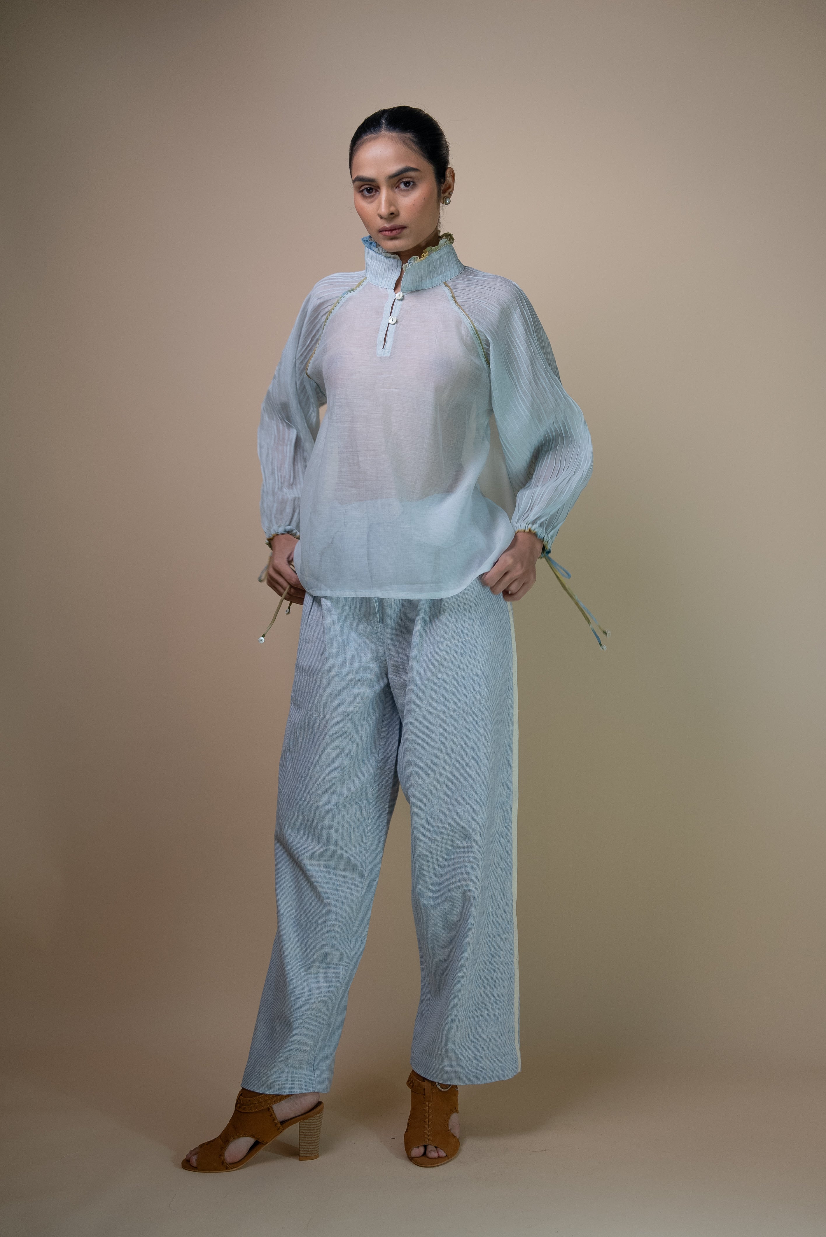 Meadows Pintucked Chanderi Blouse