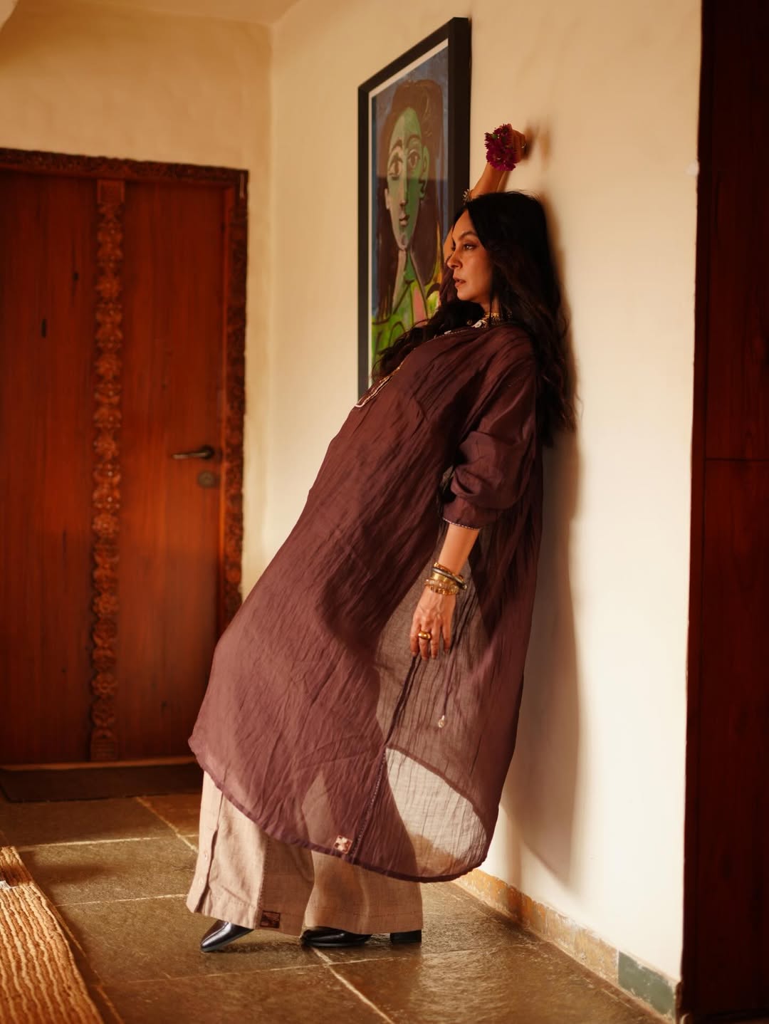 Unquiet Ruched Dress- Cocoa