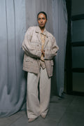 Unquiet Natural Slub Pintucked Blazer