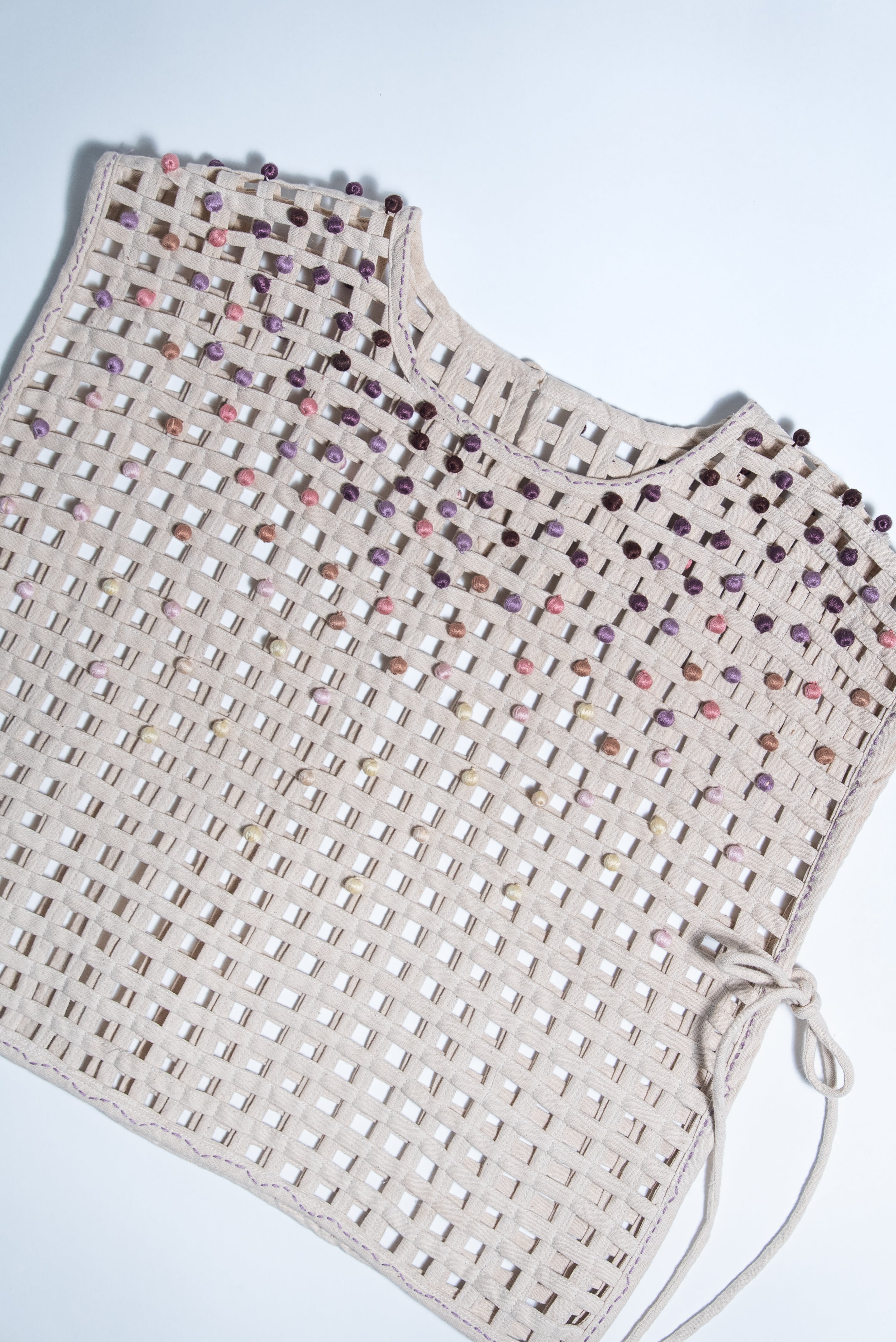 Unquiet Jaali Bib- Amaranth