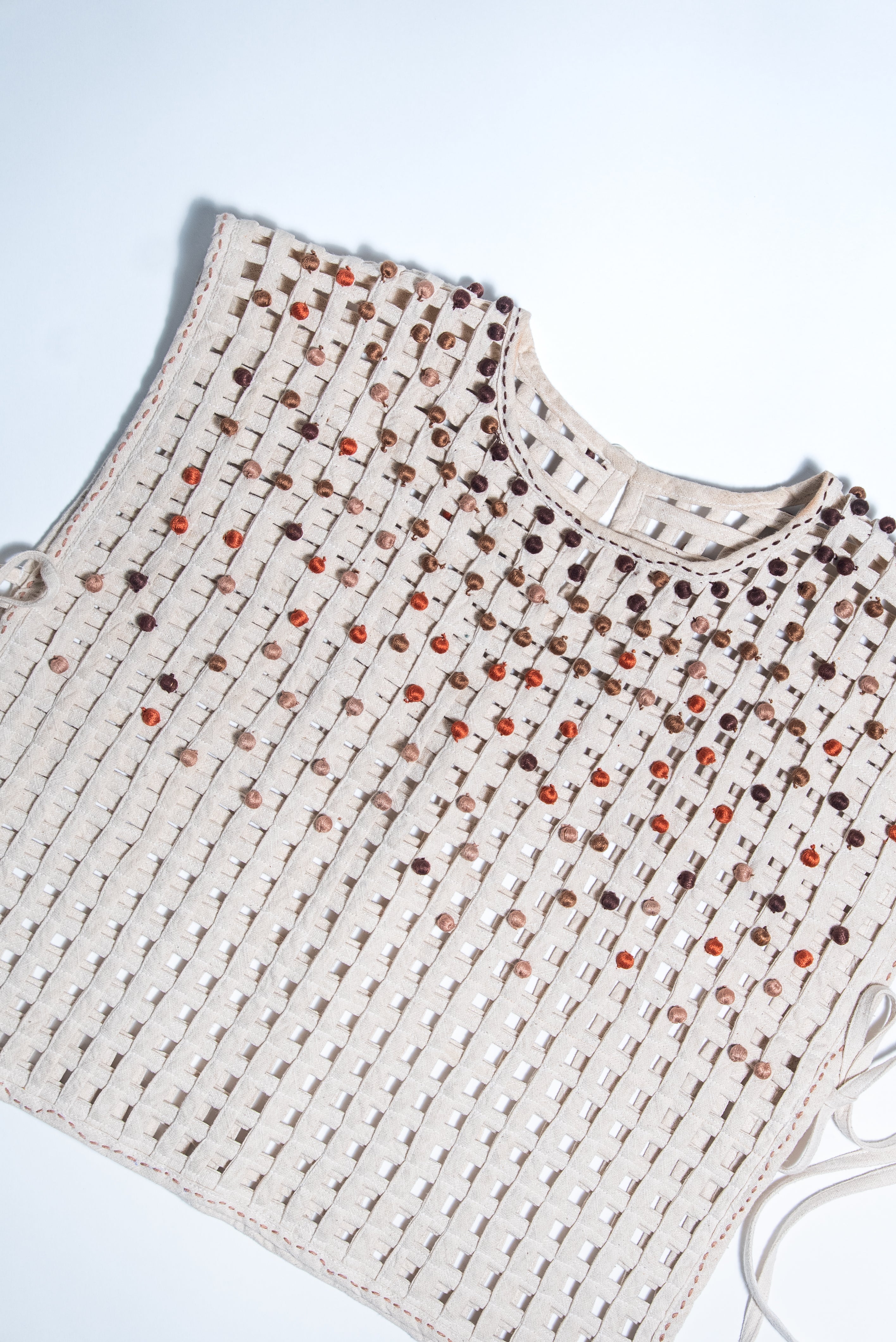 Unquiet Jaali Bib- Terracotta