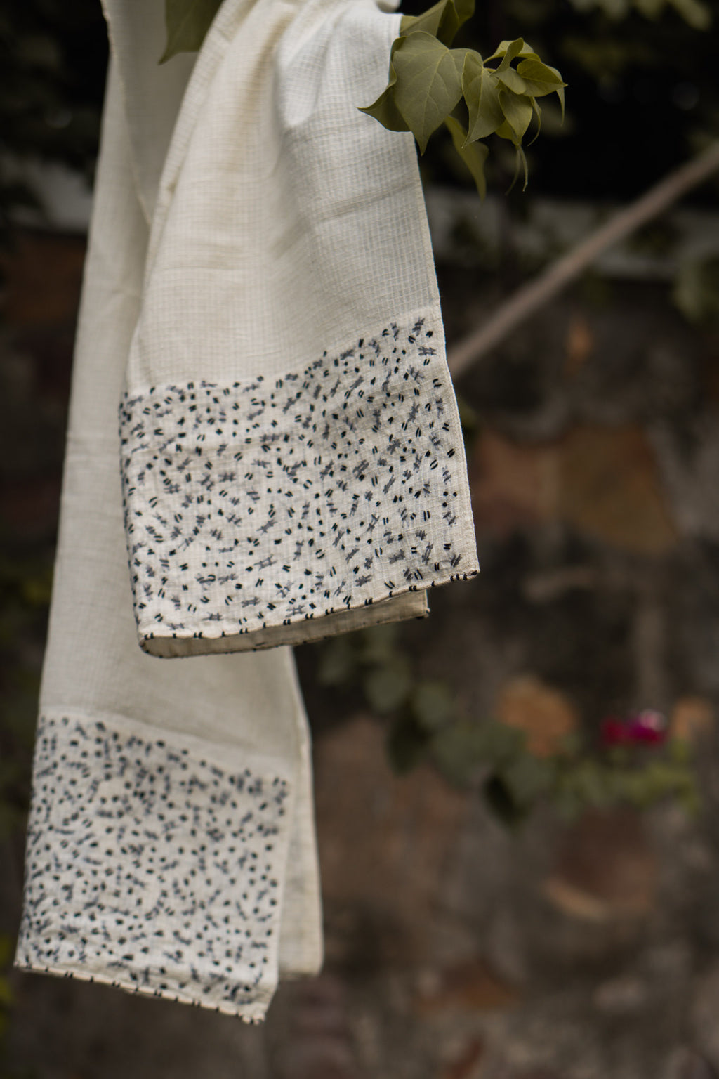Sonder Embroidered Checks Scarf