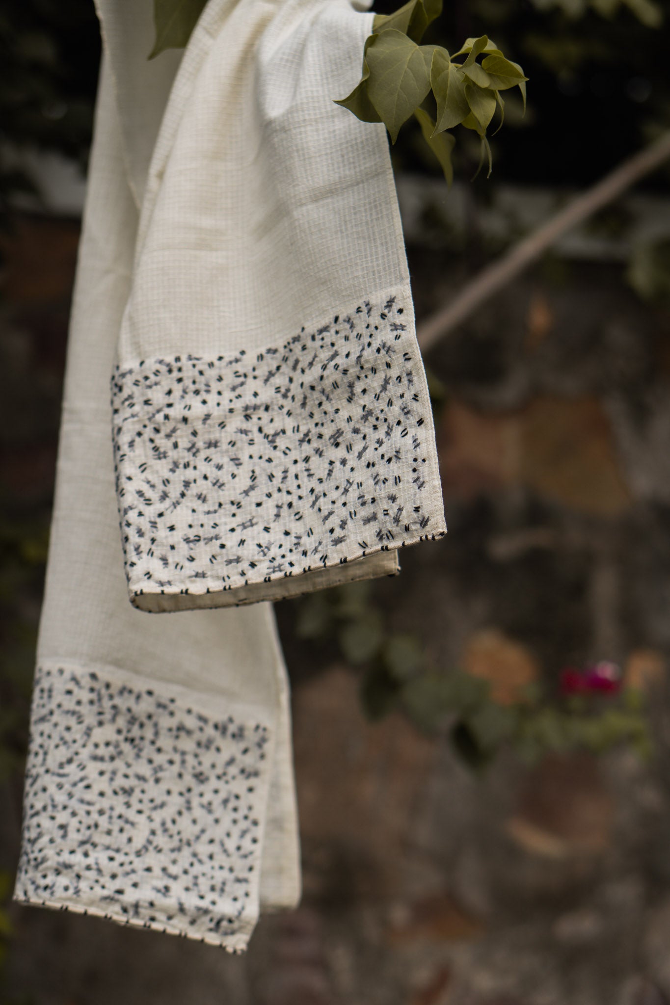 Sonder Embroidered Checks Scarf