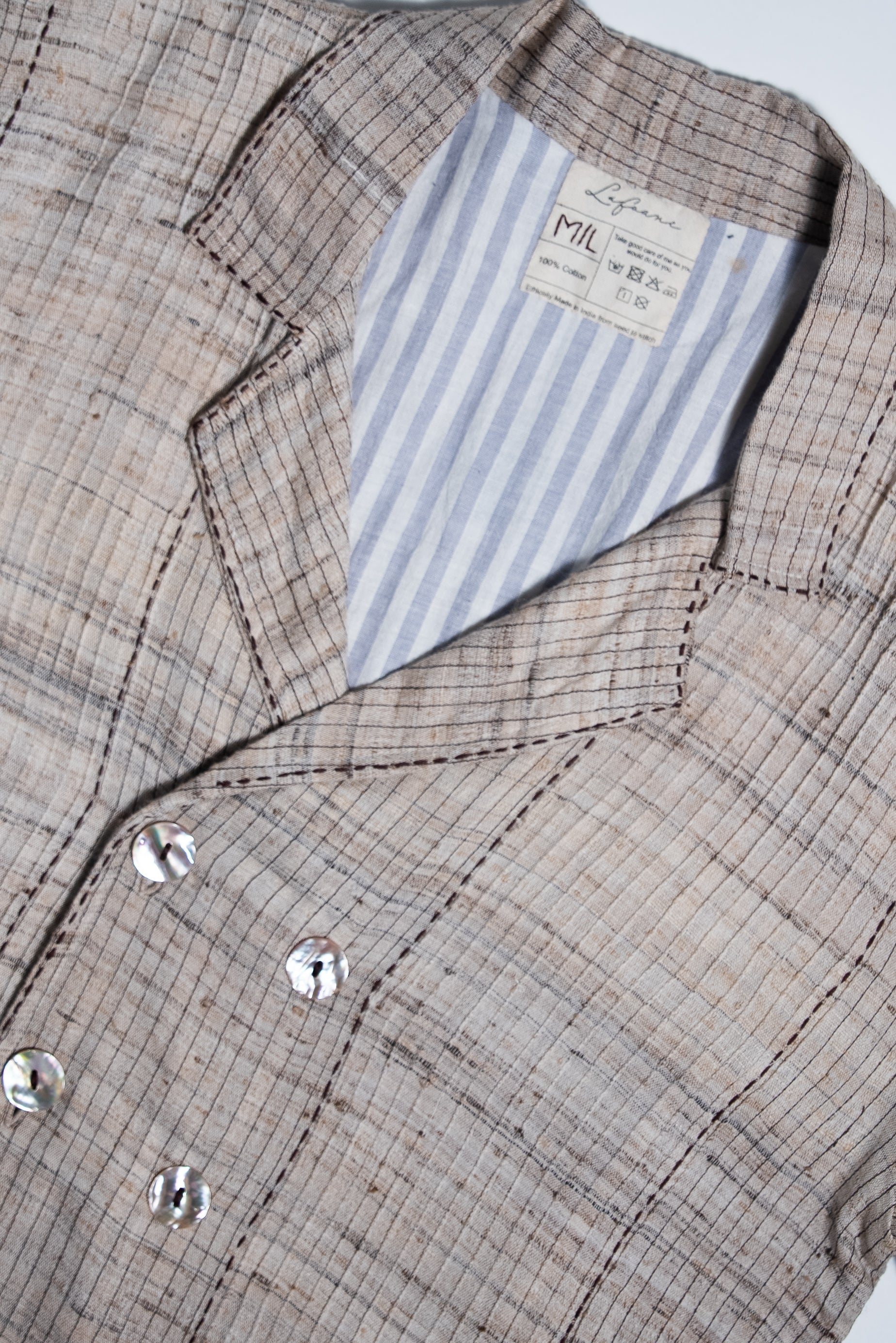 Unquiet Natural Slub Pintucked Blazer