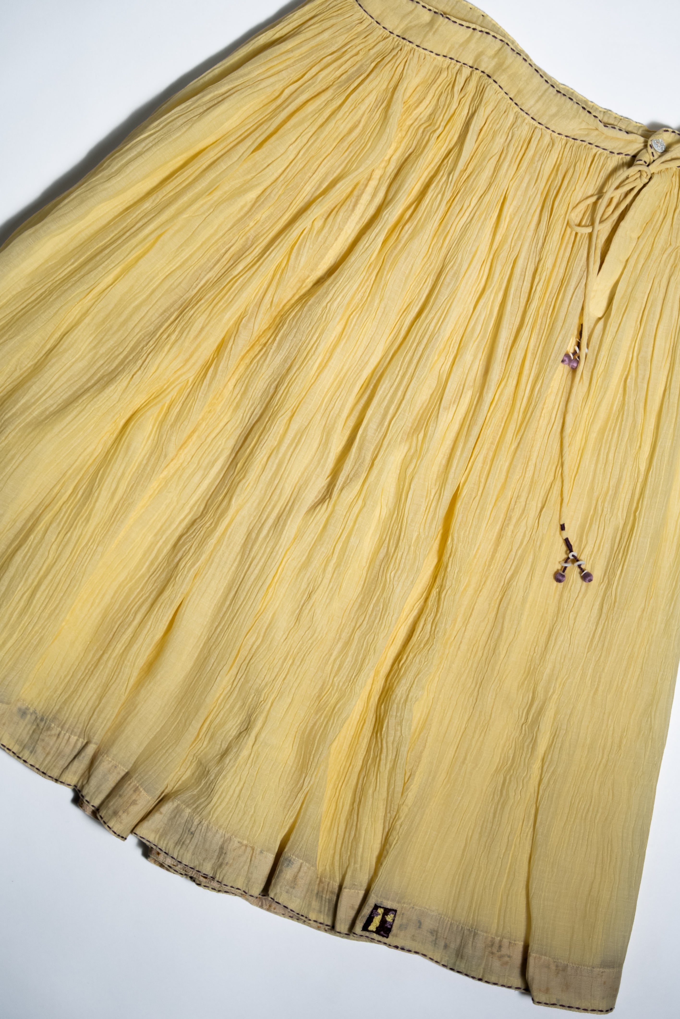 Unquiet Gathered Skirt- Canary
