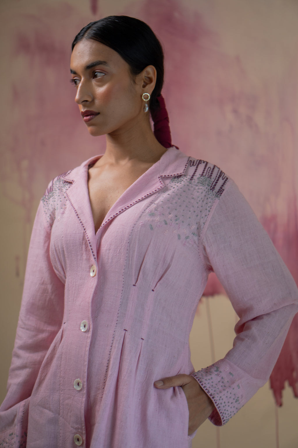 Phosphene Button-Down Dress