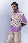 Unquiet Jaali Bib- Amaranth