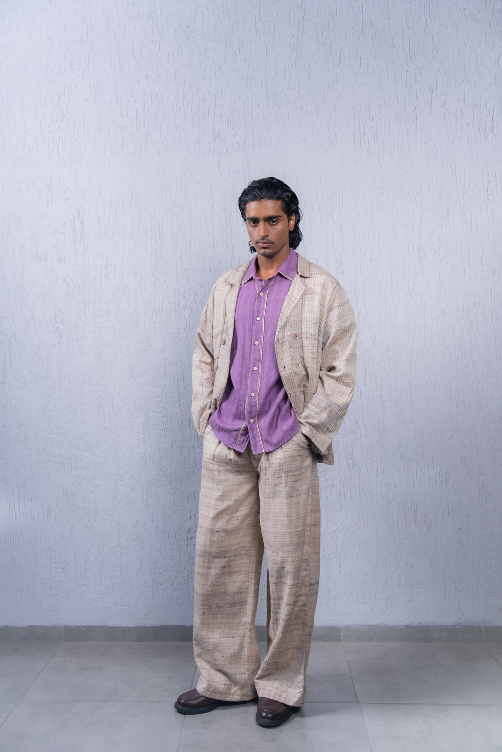 Unquiet Unisex Natural Slub Straight Pants