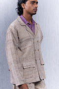 Unquiet Natural Slub Pintucked Blazer