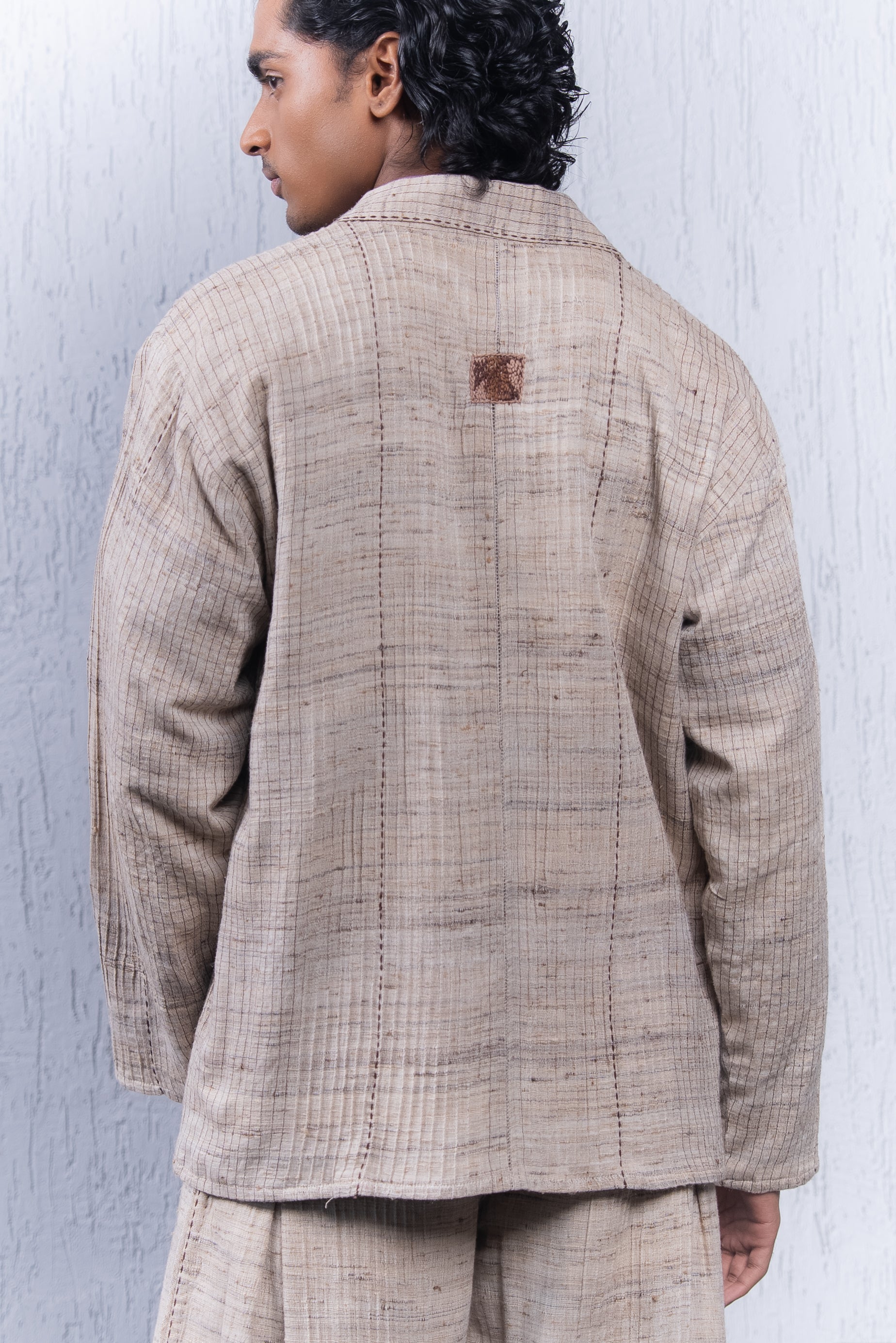 Unquiet Natural Slub Pintucked Blazer