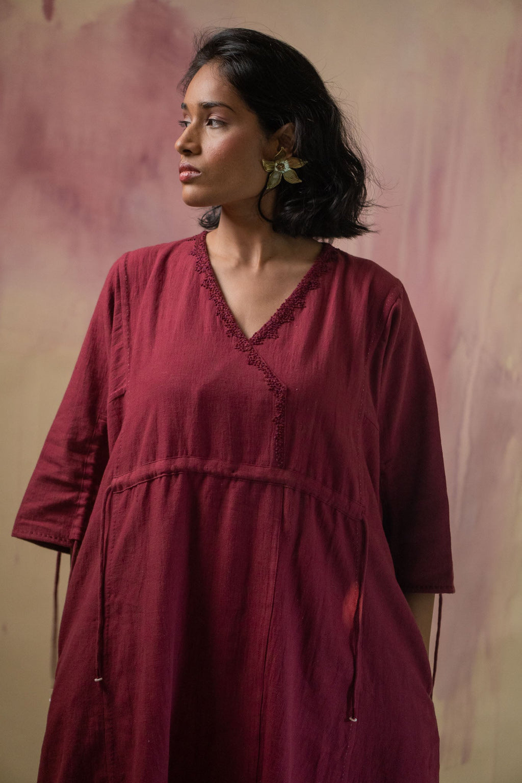 Phosphene Ruched Dress & Kora Pants Set