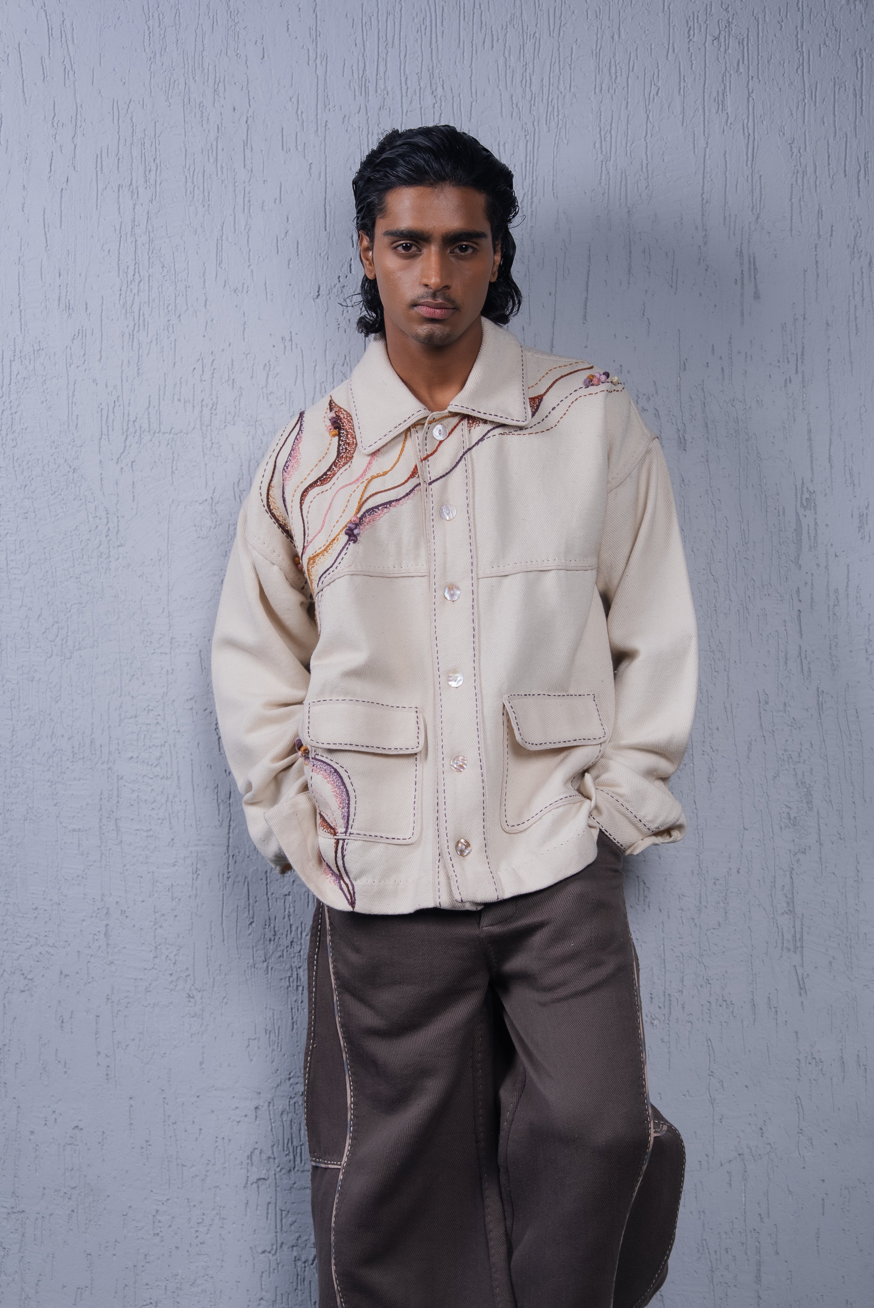 Unquiet Embroidered Shirt Jacket