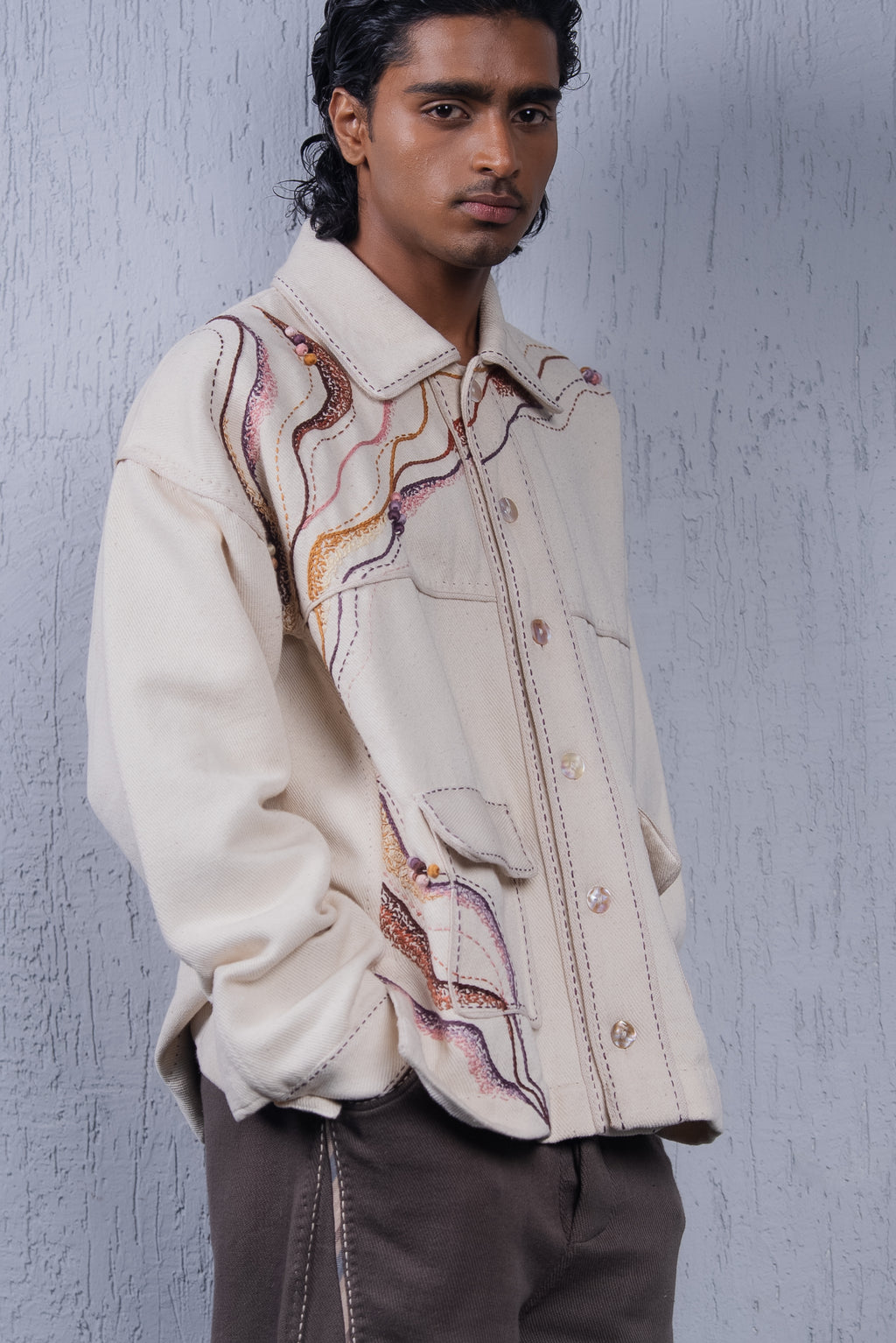 Unquiet Embroidered Shirt Jacket