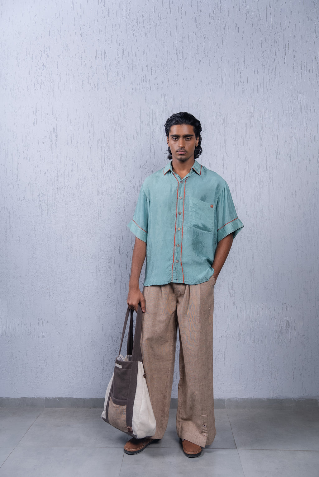 Unquiet Teal Silk Shirt