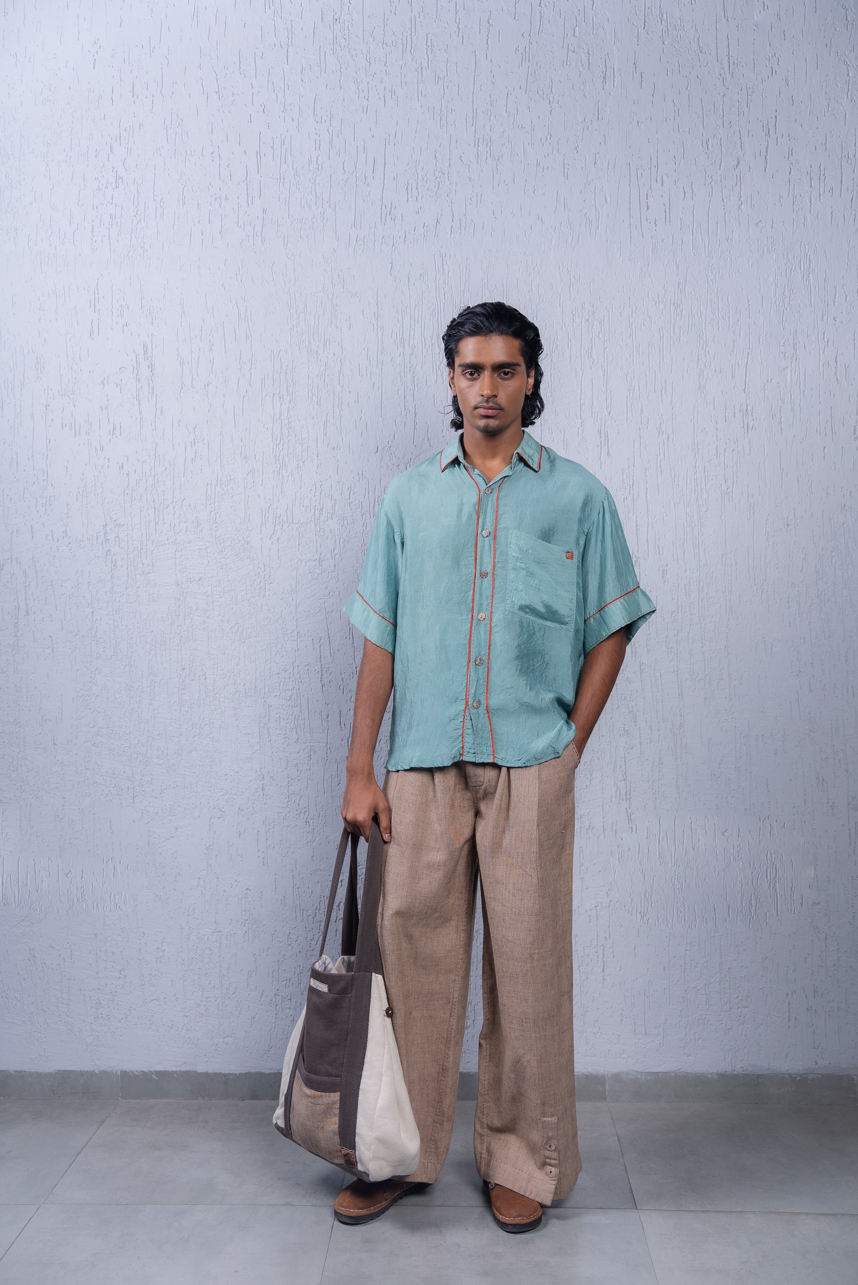 Unquiet Teal Silk Shirt