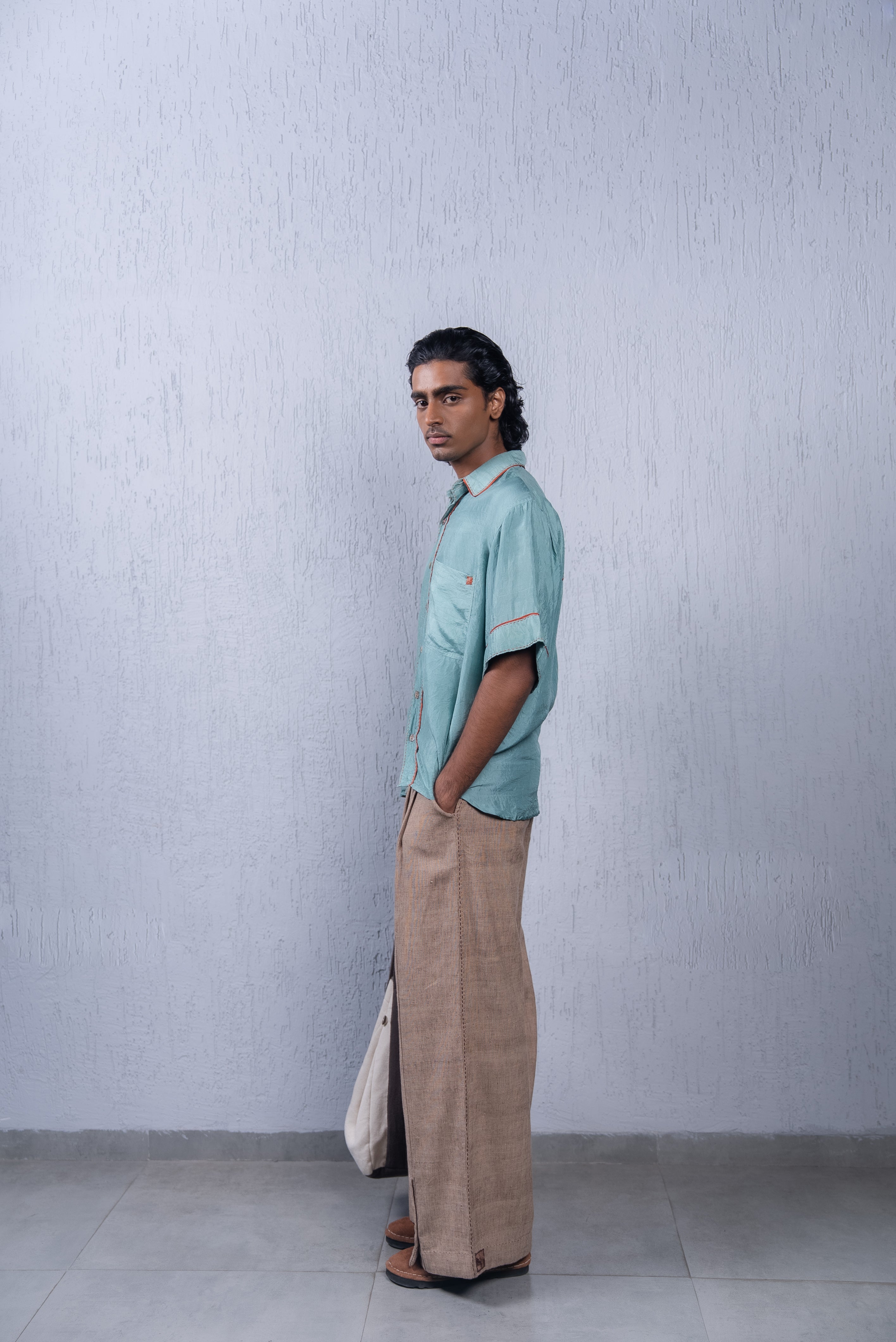 Unquiet Teal Silk Shirt