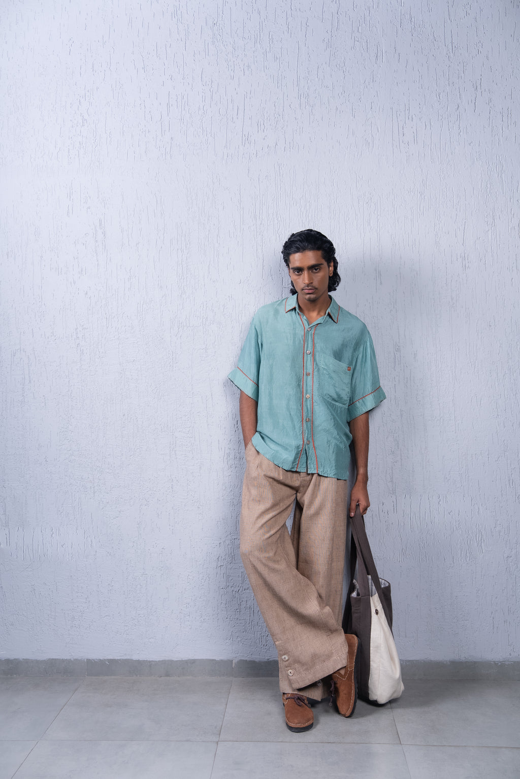 Unquiet Teal Silk Shirt