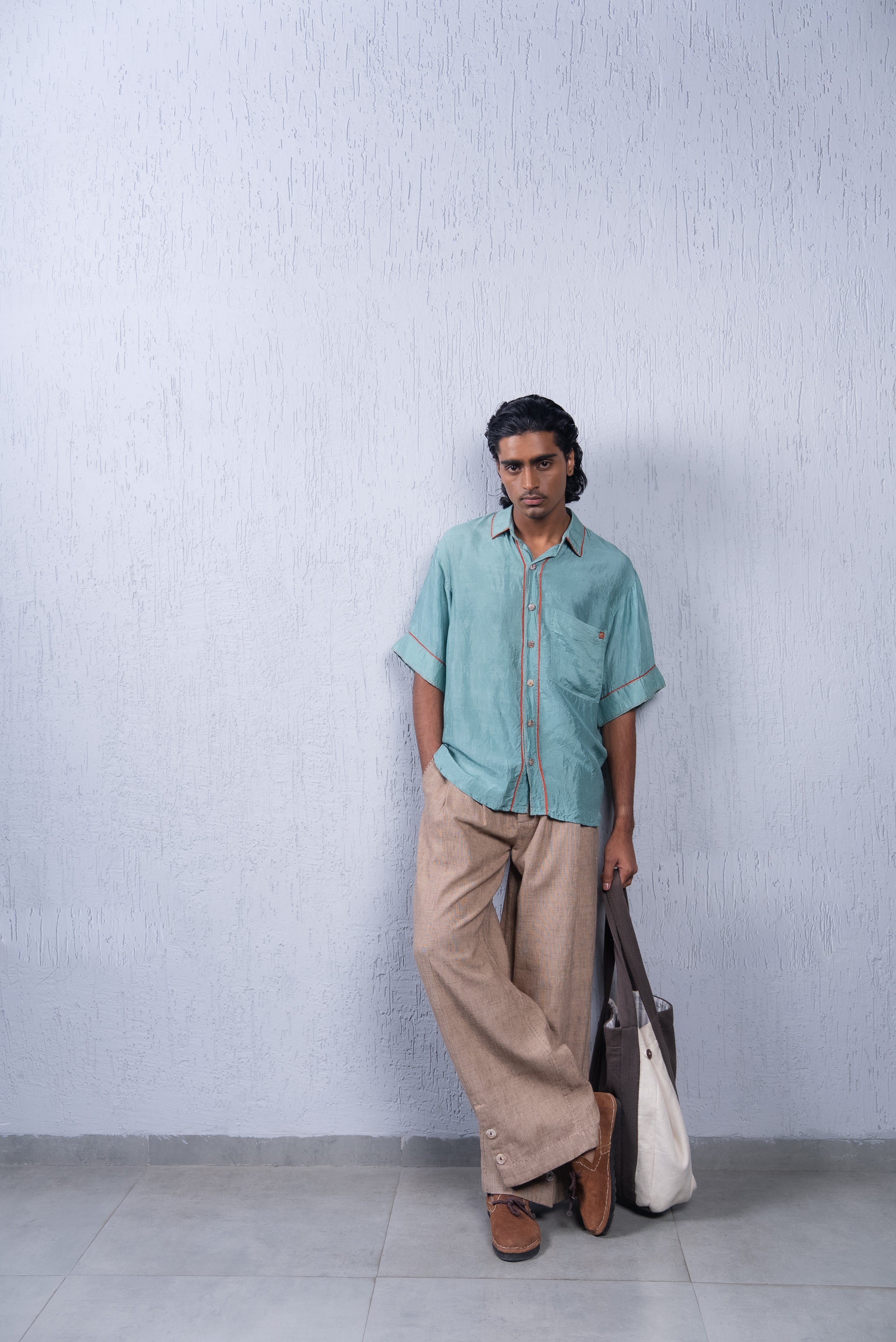 Unquiet Teal Silk Shirt