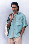 Unquiet Teal Silk Shirt