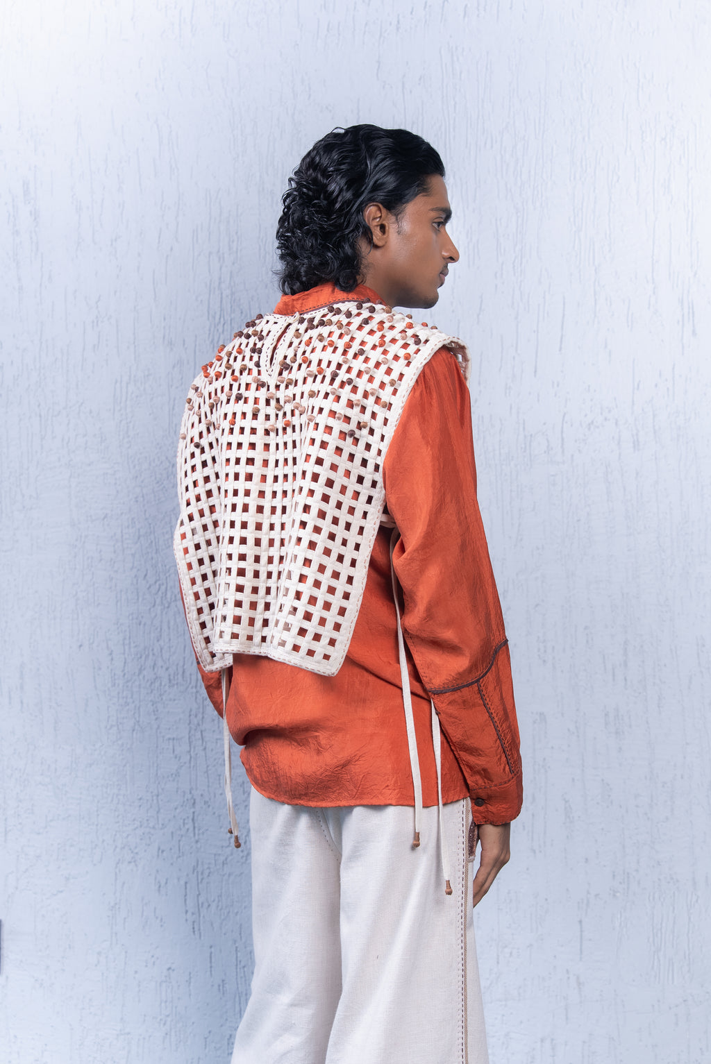 Unquiet Jaali Bib- Terracotta