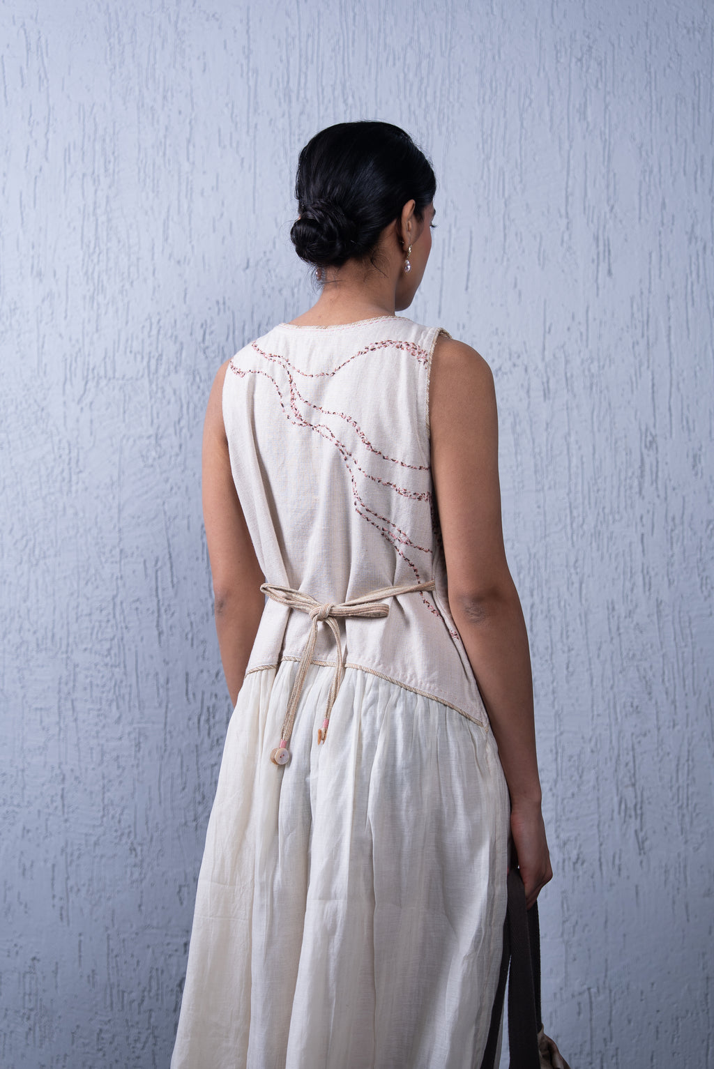 Unquiet Sleeveless Dress- Deckled Edge