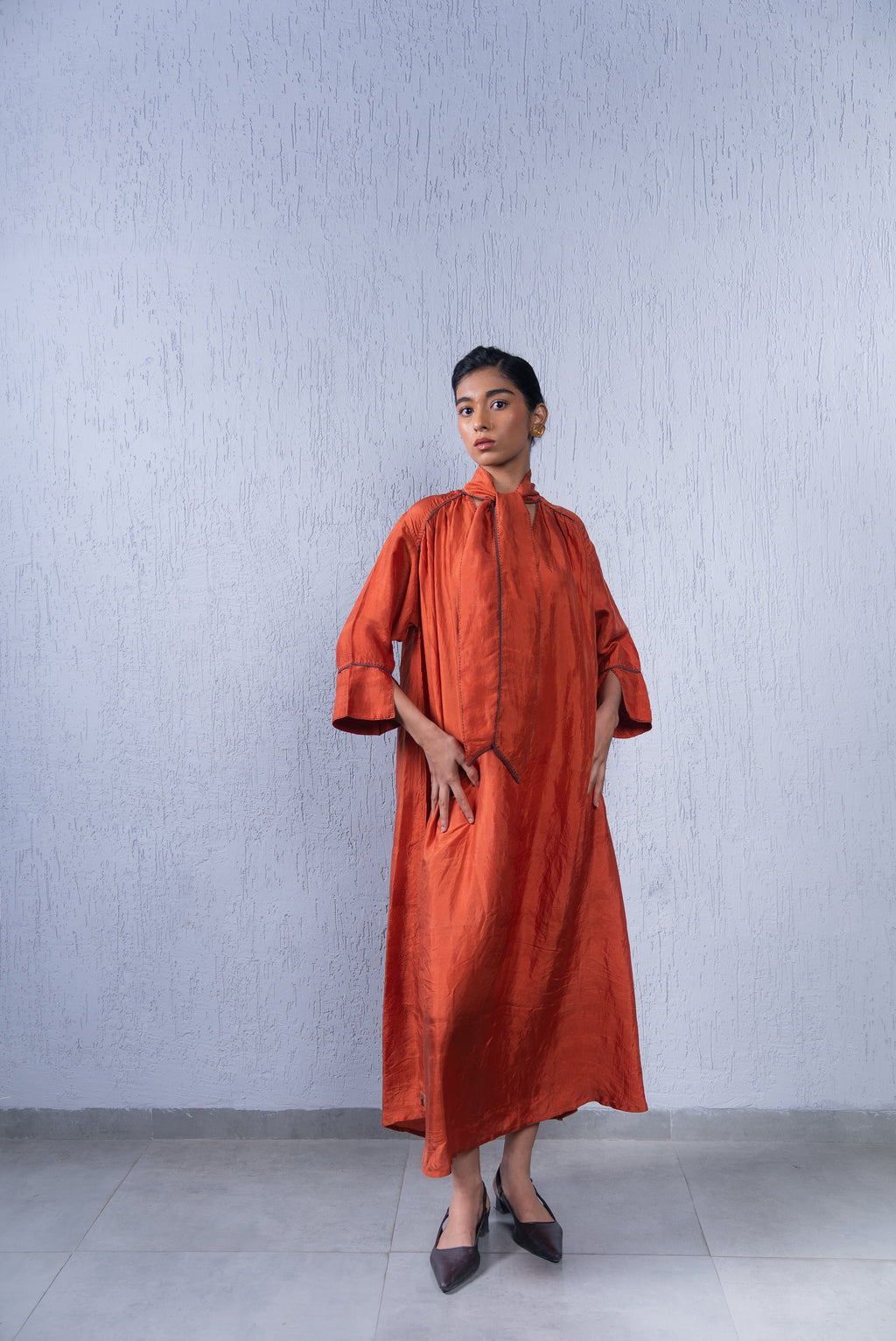 Unquiet Scarf Collar Dress