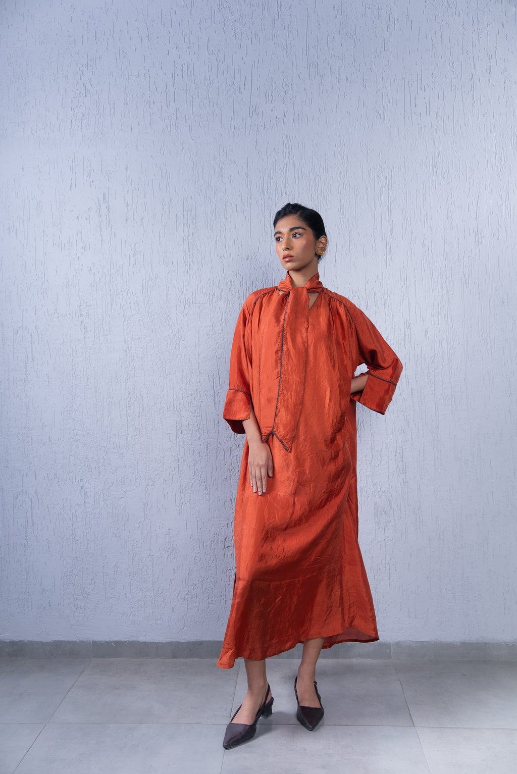 Unquiet Scarf Collar Dress