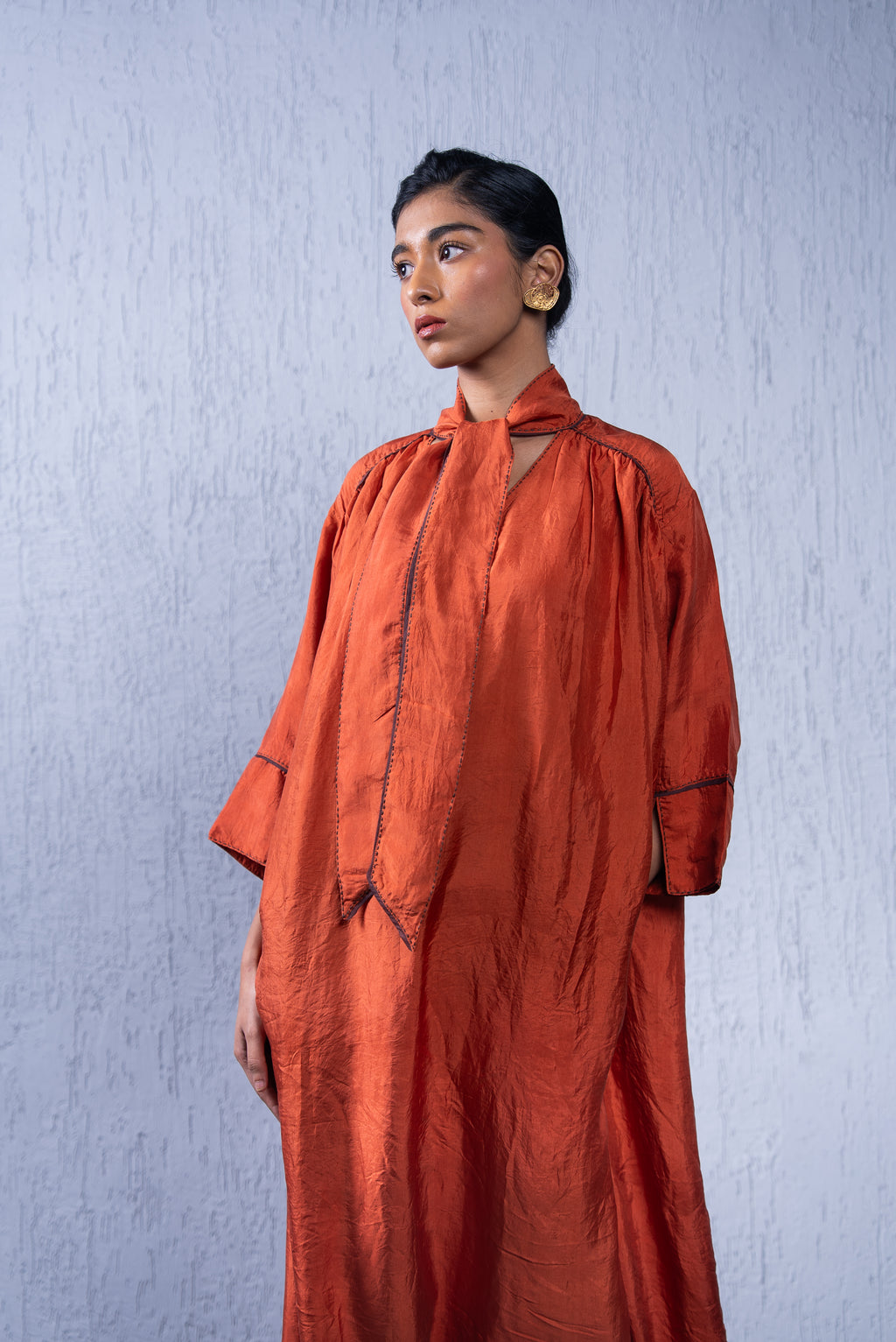 Unquiet Scarf Collar Dress