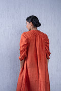 Unquiet Ruched Dress- Terracota