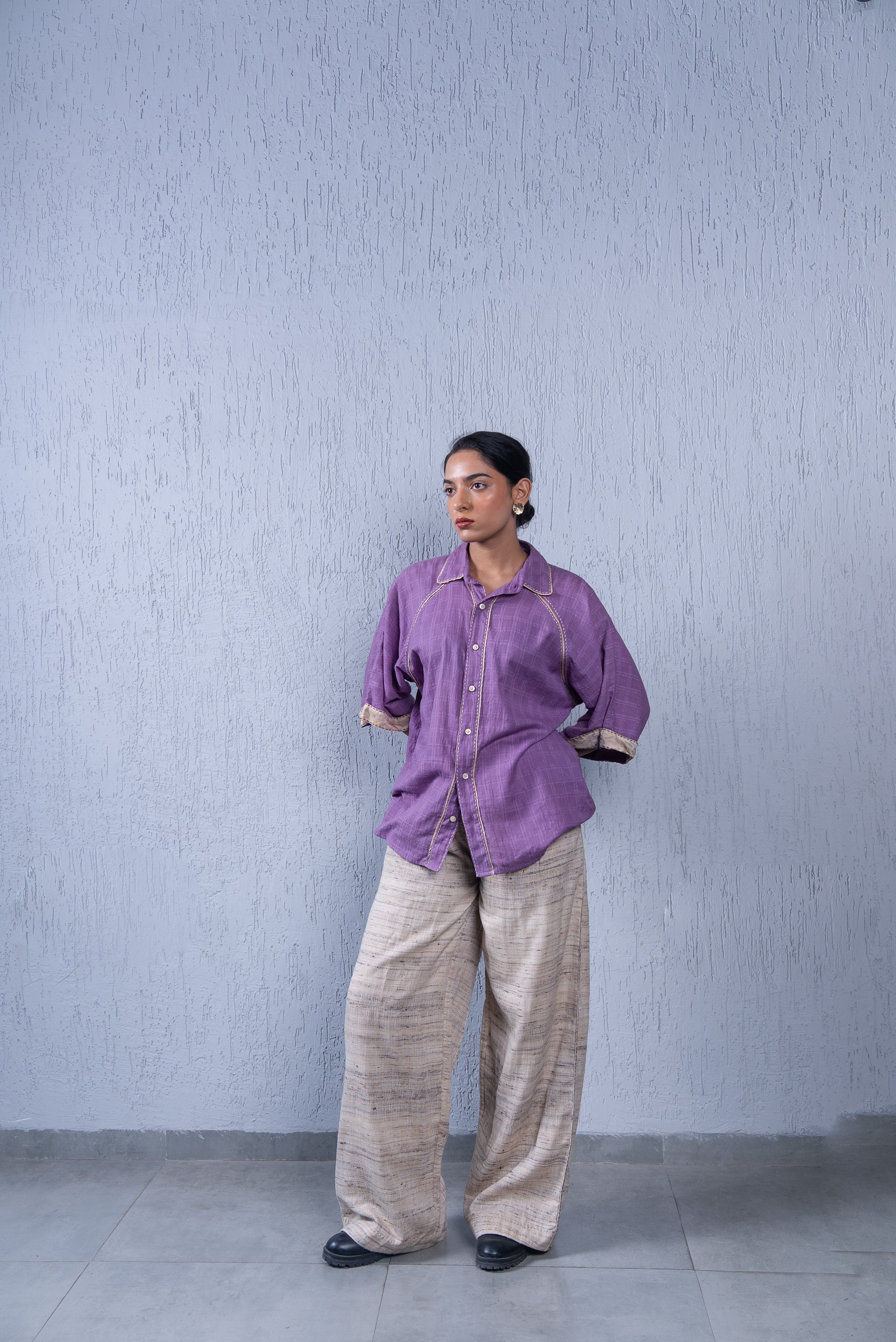 Unquiet Unisex Natural Slub Straight Pants