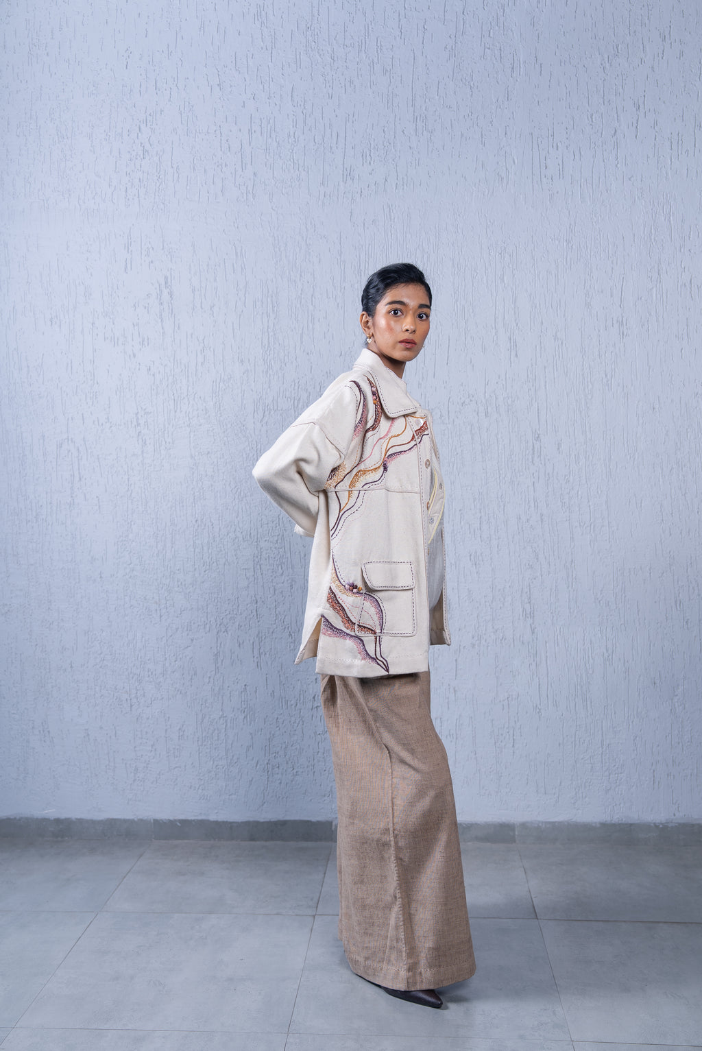 Unquiet Embroidered Shirt Jacket
