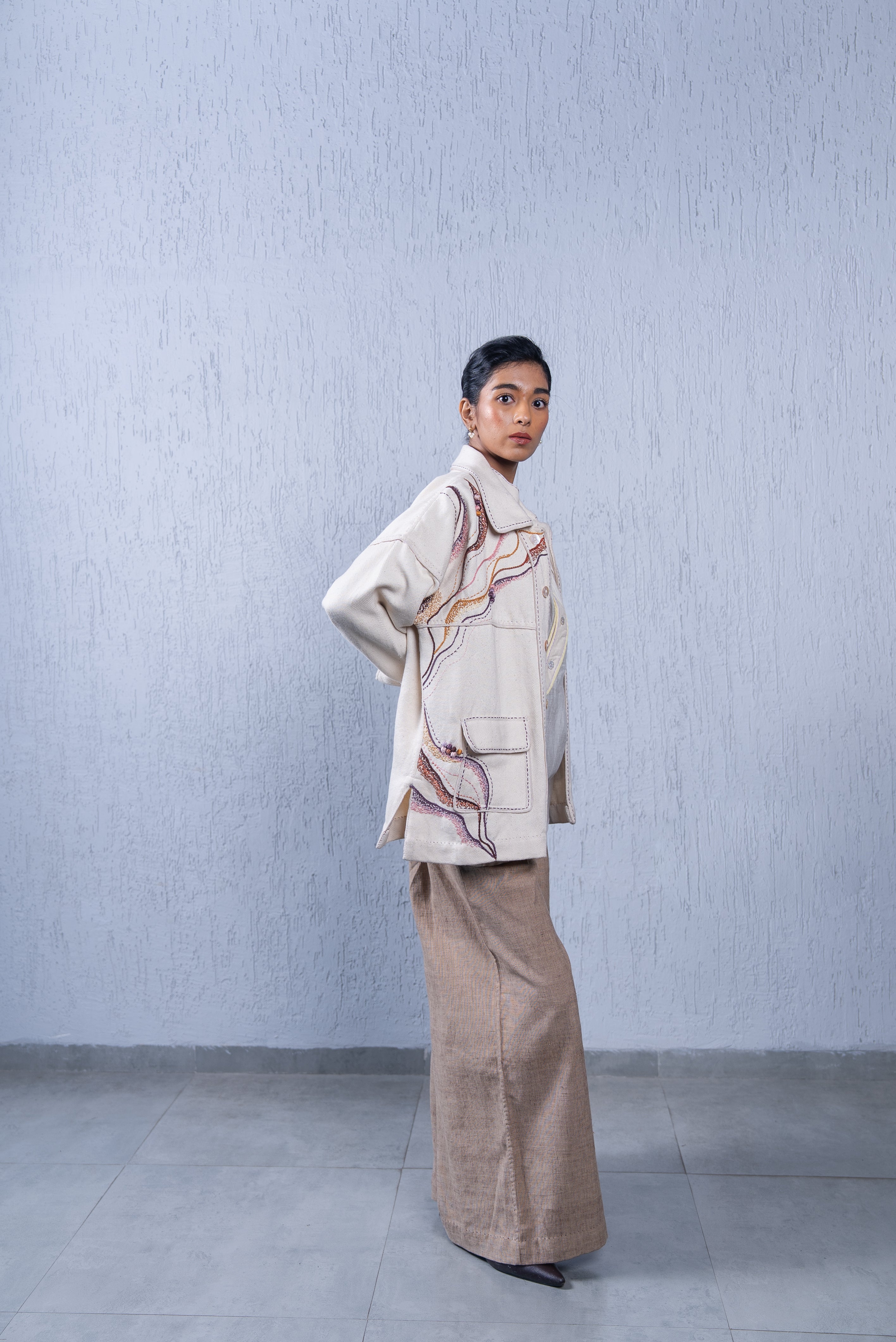 Unquiet Embroidered Shirt Jacket