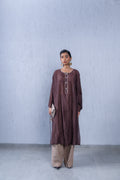 Unquiet Ruched Dress- Cocoa