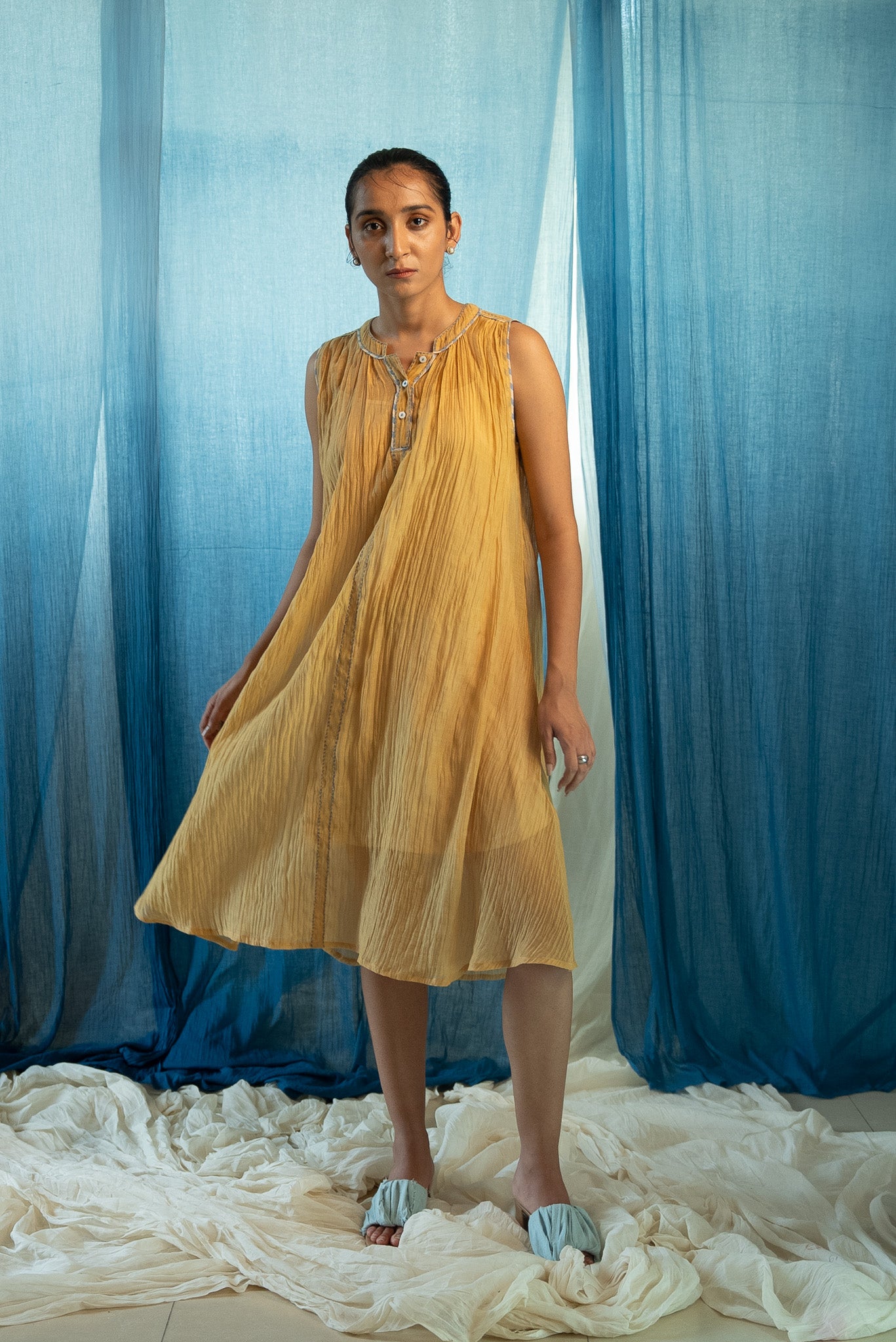 AY Chanderi Gathered Dress