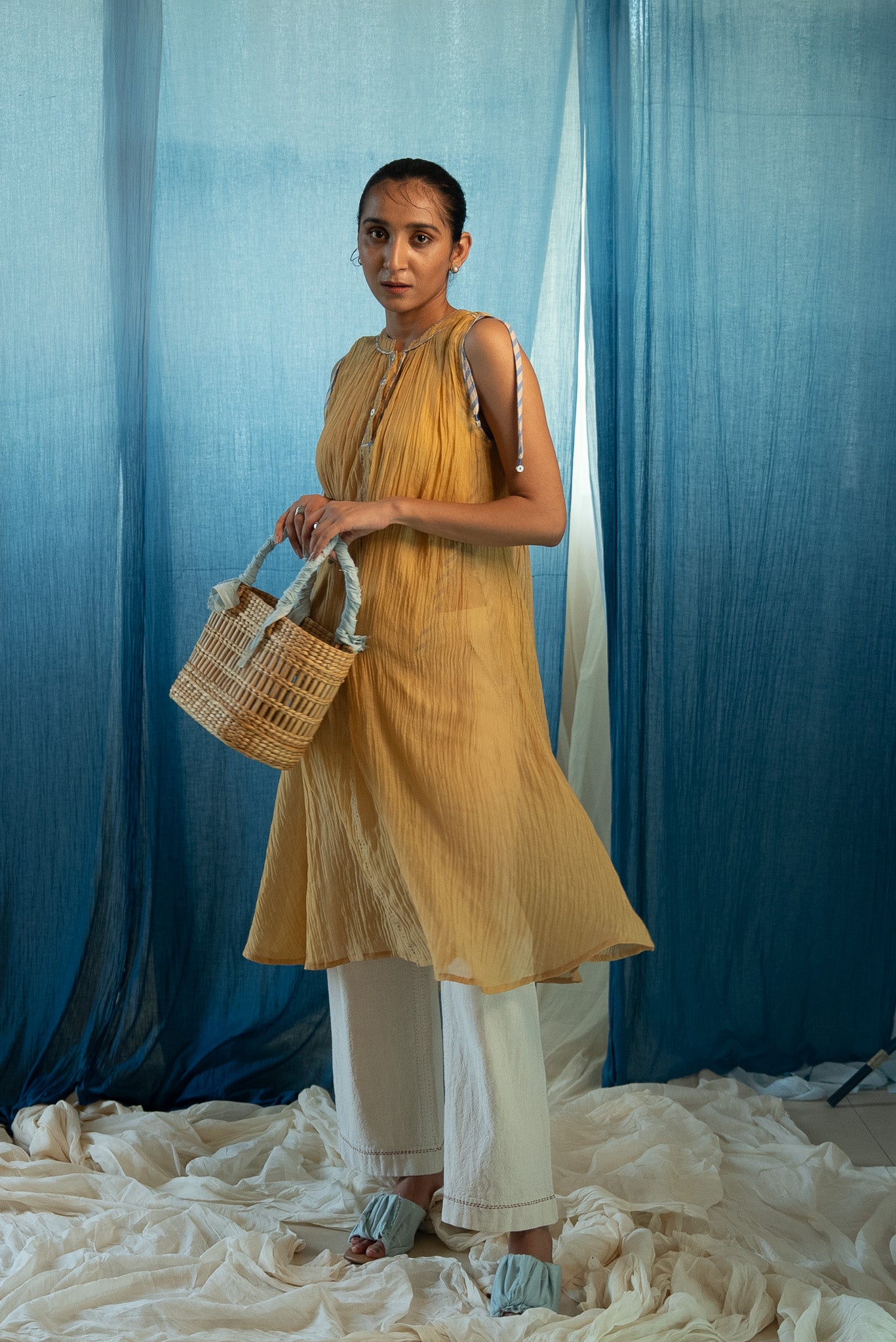 AY Chanderi Gathered Dress