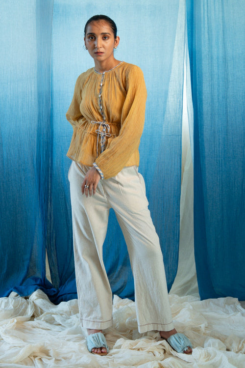 AY Chanderi Ruched Blouse