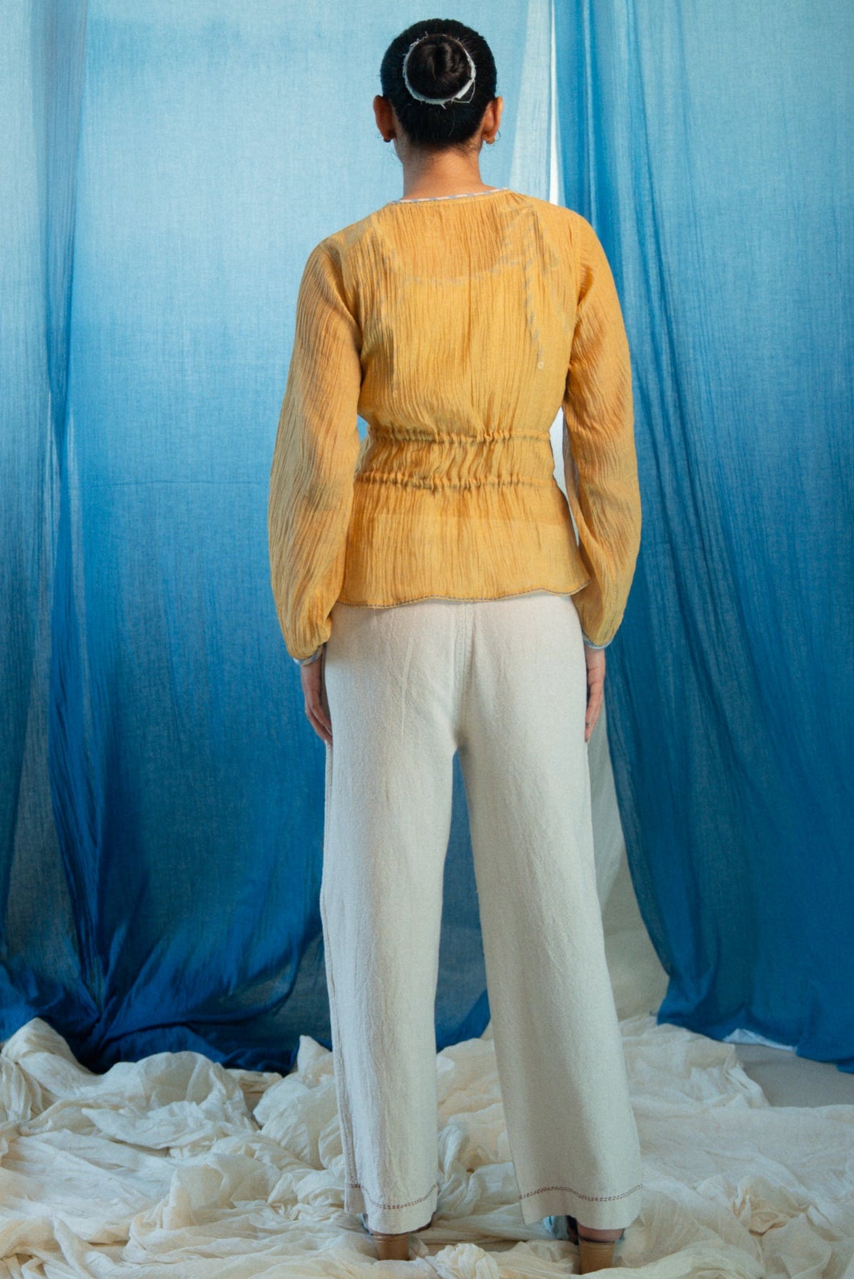 AY Chanderi Ruched Blouse