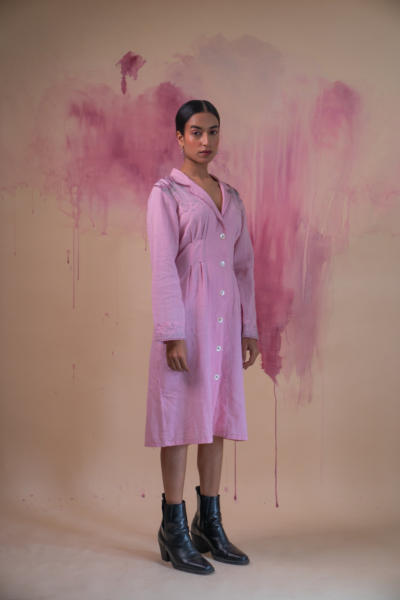 Phosphene Button-Down Dress