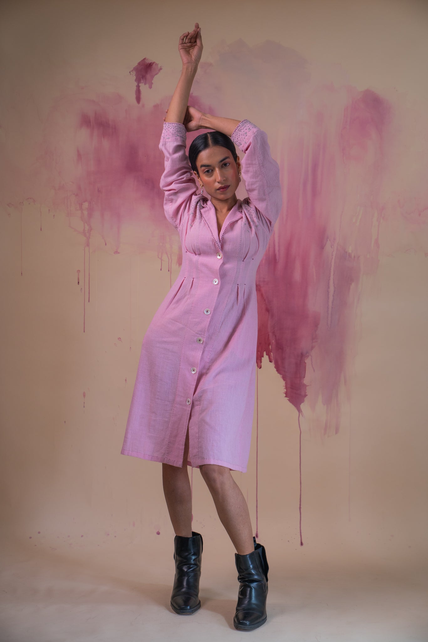 Phosphene Button-Down Dress