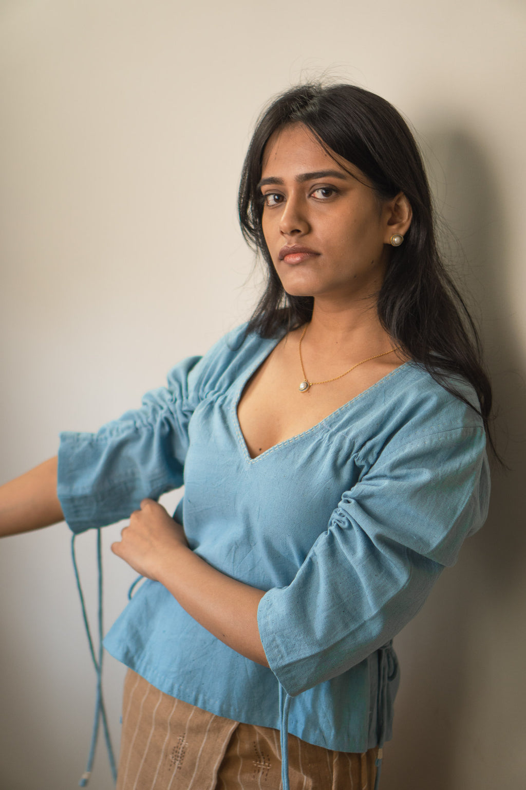Materiality Reversible Ruched Blouse