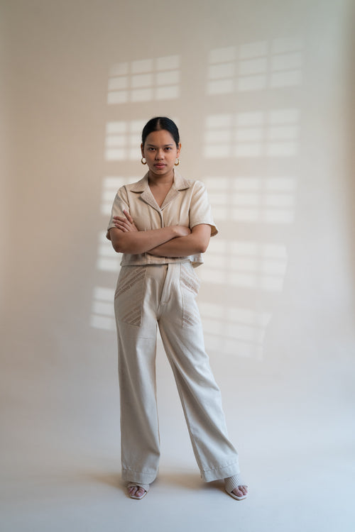 Dawning Denim Crop Jacket & Patch Pocket Pants Set
