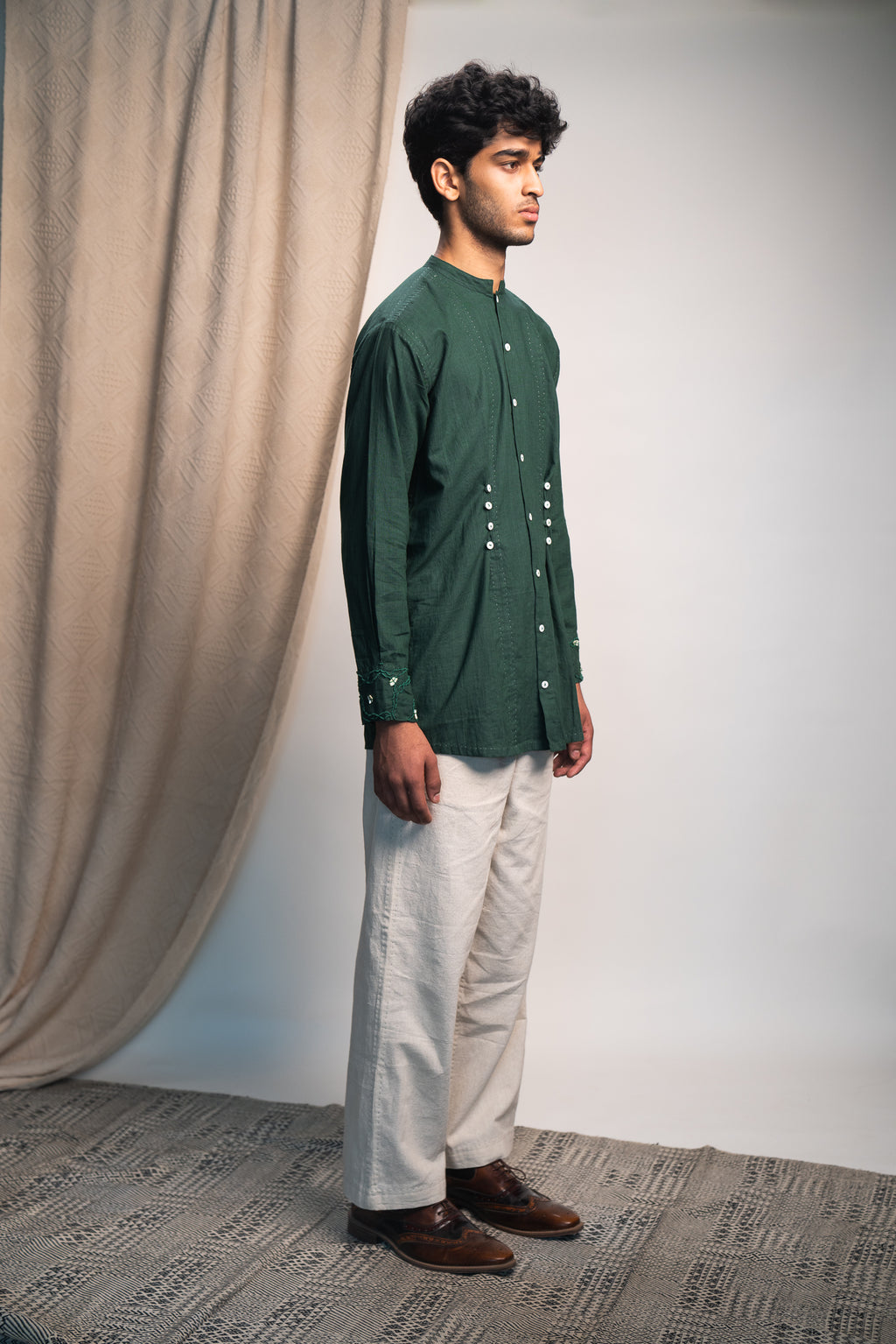 Rewind Button Detail Shirt