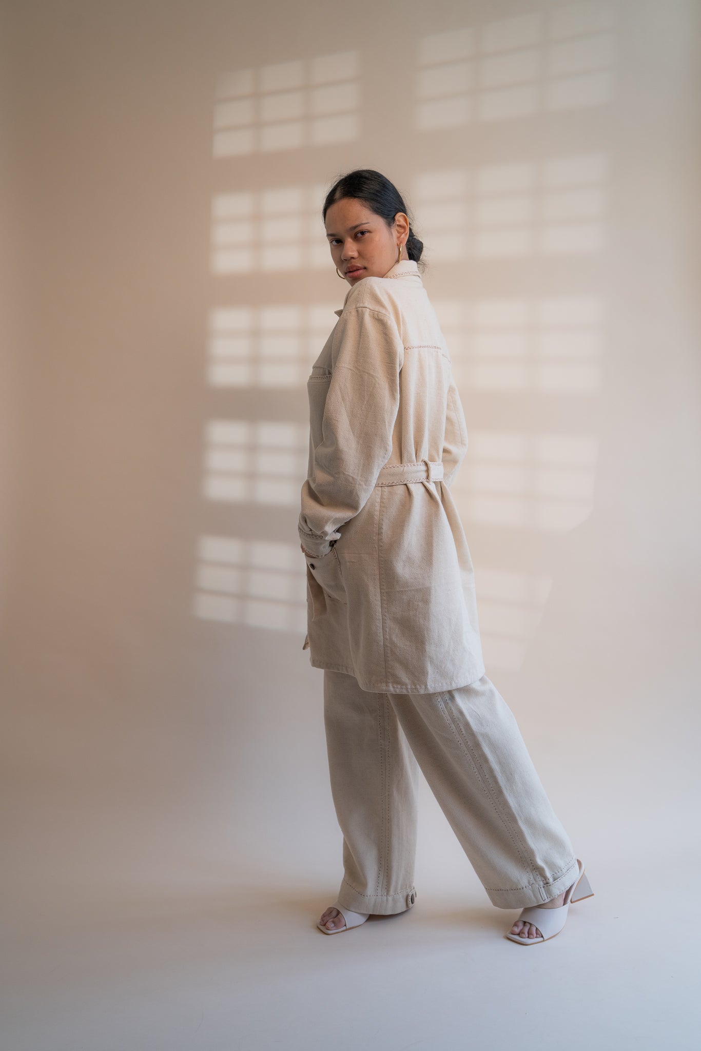 Dawning Denim Dress & Patch Pocket Pants Set